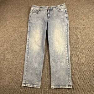 Lane Bryant Women Size 22 Light Wash Straight Leg High Rise Stretch Denim Jeans
